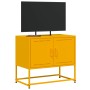 Mueble para TV de acero amarillo mostaza 68,5x39x60,5 cm