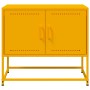 Mueble para TV de acero amarillo mostaza 68,5x39x60,5 cm