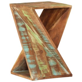 Mesa auxiliar madera maciza reciclada 35x35x55 cm