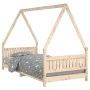 Kinderbettgestell aus massivem Kiefernholz 90x200 cm von vidaXL, Kinderbetten und Betten für Kinder - Ref: Foro24-834498, Pre...
