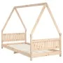 Kinderbettgestell aus massivem Kiefernholz 90x200 cm von vidaXL, Kinderbetten und Betten für Kinder - Ref: Foro24-834498, Pre...
