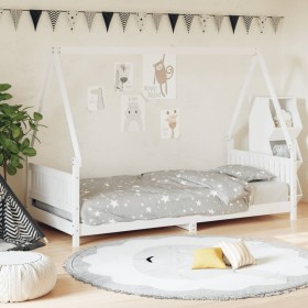 Estructura de cama para niños madera de pino blanco 90x200 cm