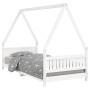 Kinderbettgestell Zirbenholz weiß 90x200 cm von vidaXL, Kinderbetten und Betten für Kinder - Ref: Foro24-834499, Preis: 137,1...
