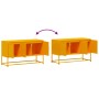 Mueble para TV de acero amarillo mostaza 100,5x39x60,5 cm