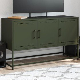 Mueble para TV de acero verde oliva 100,5x39x60,5 cm en Muebles TV | Comprar online en Foro24