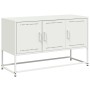 Mueble para TV de acero blanco 100,5x39x60,5 cm