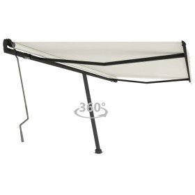 Toldo de pie retráctil manual crema 450x350 cm Toldo de pie retráctil manual crema 450x350 cm