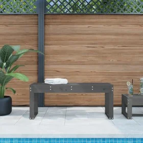 Garden bench solid gray pine wood 110x38x45 cm by vidaXL, garden benches - Ref: Foro24-825095, Price: 80,59 €, Discount: %