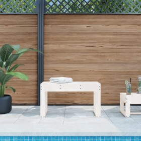 Gartenbank aus massivem weißem Kiefernholz 80x38x45 cm von vidaXL, Gartenbänke - Ref: Foro24-825087, Preis: 68,05 €, Rabatt: %