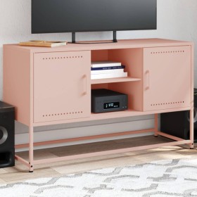 Mueble para TV de acero rosa 100,5x39x60,5 cm Mueble para TV de acero rosa 100,5x39x60,5 cm