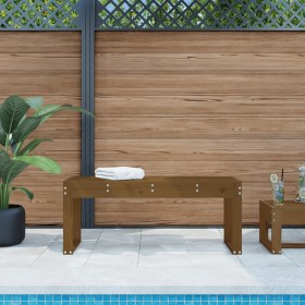 Solid pine wood garden bench in honey brown color, 110x38x45 cm. by vidaXL, garden benches - Ref: Foro24-825096, Price: 81,66...