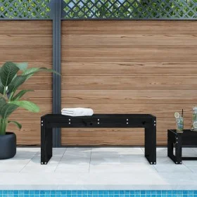 Garden bench solid black pine wood 110x38x45 cm by vidaXL, garden benches - Ref: Foro24-825097, Price: 66,91 €, Discount: %