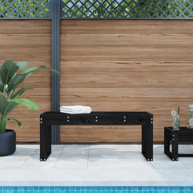 Gartenbank aus massivem schwarzem Kiefernholz 110x38x45 cm von vidaXL, Gartenbänke - Ref: Foro24-825097, Preis: 67,80 €, Raba...