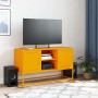Mueble para TV de acero amarillo mostaza 100,5x39x60,5 cm