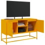 Mueble para TV de acero amarillo mostaza 100,5x39x60,5 cm