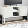 Mueble para TV de acero blanco 100,5x39x60,5 cm