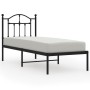 Bed frame with black metal headboard 75x190 cm by vidaXL, Beds and slatted bases - Ref: Foro24-353429, Price: 71,01 €, Discou...