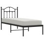 Bed frame with black metal headboard 75x190 cm by vidaXL, Beds and slatted bases - Ref: Foro24-353429, Price: 71,01 €, Discou...