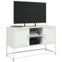 Mueble para TV de acero blanco 100,5x39x60,5 cm