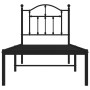 Bed frame with black metal headboard 75x190 cm by vidaXL, Beds and slatted bases - Ref: Foro24-353429, Price: 71,01 €, Discou...