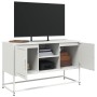 Mueble para TV de acero blanco 100,5x39x60,5 cm