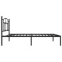 Bed frame with black metal headboard 75x190 cm by vidaXL, Beds and slatted bases - Ref: Foro24-353429, Price: 71,01 €, Discou...