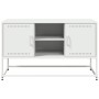 Mueble para TV de acero blanco 100,5x39x60,5 cm