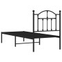 Bed frame with black metal headboard 75x190 cm by vidaXL, Beds and slatted bases - Ref: Foro24-353429, Price: 71,01 €, Discou...