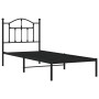 Estructura de cama con cabecero metal negro 80x200 cm de vidaXL, Camas y somieres - Ref: Foro24-353430, Precio: 78,29 €