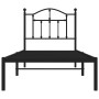 Estructura de cama con cabecero metal negro 80x200 cm de vidaXL, Camas y somieres - Ref: Foro24-353430, Precio: 78,29 €