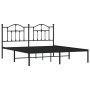 Estructura de cama con cabecero metal negro 160x200 cm de vidaXL, Camas y somieres - Ref: Foro24-353442, Precio: 116,08 €, De...
