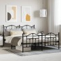 Estructura de cama cabecero y estribo metal negro 160x200 cm de vidaXL, Camas y somieres - Ref: Foro24-353460, Precio: 153,03...