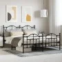 Estructura de cama cabecero y estribo metal negro 160x200 cm de vidaXL, Camas y somieres - Ref: Foro24-353460, Precio: 151,04...
