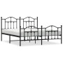 Estructura de cama cabecero y estribo metal negro 160x200 cm de vidaXL, Camas y somieres - Ref: Foro24-353460, Precio: 153,03...