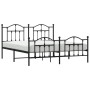 Estructura de cama cabecero y estribo metal negro 160x200 cm de vidaXL, Camas y somieres - Ref: Foro24-353460, Precio: 153,03...