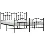 Estructura de cama cabecero y estribo metal negro 160x200 cm de vidaXL, Camas y somieres - Ref: Foro24-353460, Precio: 151,04...