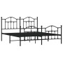 Estructura de cama cabecero y estribo metal negro 160x200 cm de vidaXL, Camas y somieres - Ref: Foro24-353460, Precio: 153,03...