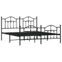 Estructura de cama cabecero y estribo metal negro 160x200 cm de vidaXL, Camas y somieres - Ref: Foro24-353460, Precio: 151,04...