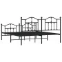 Estructura de cama cabecero y estribo metal negro 160x200 cm de vidaXL, Camas y somieres - Ref: Foro24-353460, Precio: 151,04...
