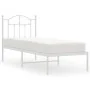 Metallbettgestell mit weißem Kopfteil 75x190 cm von vidaXL, Betten und Lattenroste - Ref: Foro24-353478, Preis: 79,11 €, Raba...
