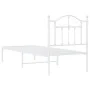 Metallbettgestell mit weißem Kopfteil 75x190 cm von vidaXL, Betten und Lattenroste - Ref: Foro24-353478, Preis: 79,11 €, Raba...