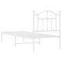Metallbettgestell mit weißem Kopfteil 75x190 cm von vidaXL, Betten und Lattenroste - Ref: Foro24-353478, Preis: 80,59 €, Raba...