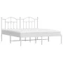 Estructura de cama con cabecero metal blanca 160x200 cm de vidaXL, Camas y somieres - Ref: Foro24-353491, Precio: 128,33 €, D...