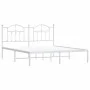 Estructura de cama con cabecero metal blanca 160x200 cm de vidaXL, Camas y somieres - Ref: Foro24-353491, Precio: 128,33 €, D...