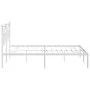 Estructura de cama con cabecero metal blanca 160x200 cm de vidaXL, Camas y somieres - Ref: Foro24-353491, Precio: 128,33 €, D...