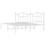 Estructura de cama con cabecero metal blanca 160x200 cm de vidaXL, Camas y somieres - Ref: Foro24-353491, Precio: 130,50 €, D...
