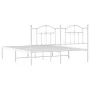 Estructura de cama con cabecero metal blanca 160x200 cm de vidaXL, Camas y somieres - Ref: Foro24-353491, Precio: 128,33 €, D...