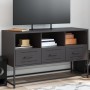 Mueble para TV de acero negro 100,5x39x60,5 cm