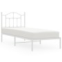 Bettgestell aus Metall mit weißem Kopfteil 90x190 cm von vidaXL, Betten und Lattenroste - Ref: Foro24-353480, Preis: 74,32 €,...