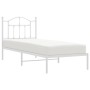 Bettgestell aus Metall mit weißem Kopfteil 90x190 cm von vidaXL, Betten und Lattenroste - Ref: Foro24-353480, Preis: 74,32 €,...